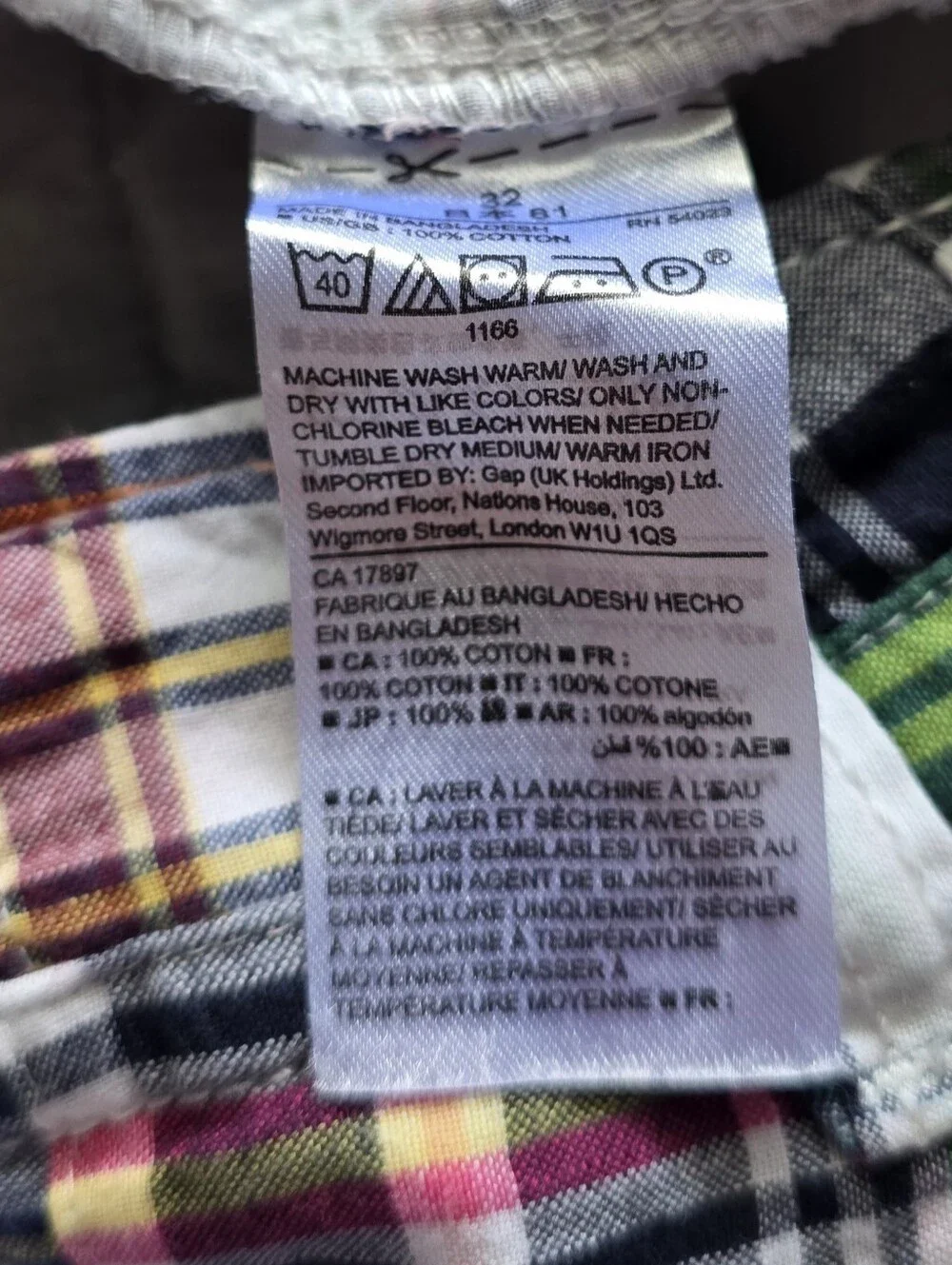 Gap Lived In Madras Patchwork Plaid Shorts Cotton Breathable Preppy Nantucket 32